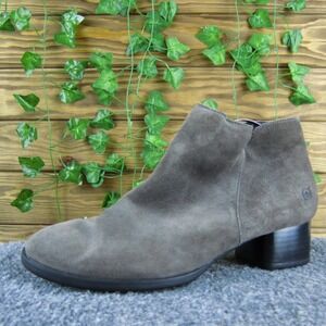 Born Brown Suede Ankle Boots Women 8.5‎ Block Heel Comfortable Casual Style